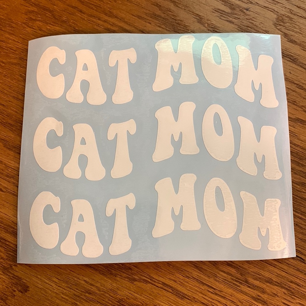 Cat mom vinyl decal